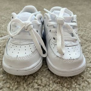 White toddler Air Force ones size 4c